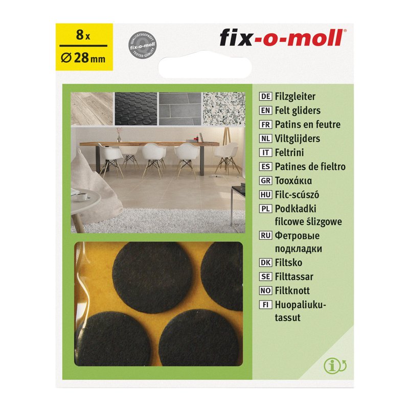 fix-o-moll FM-3566346 FELT Gliders Adhesive Brown DIA 28MM