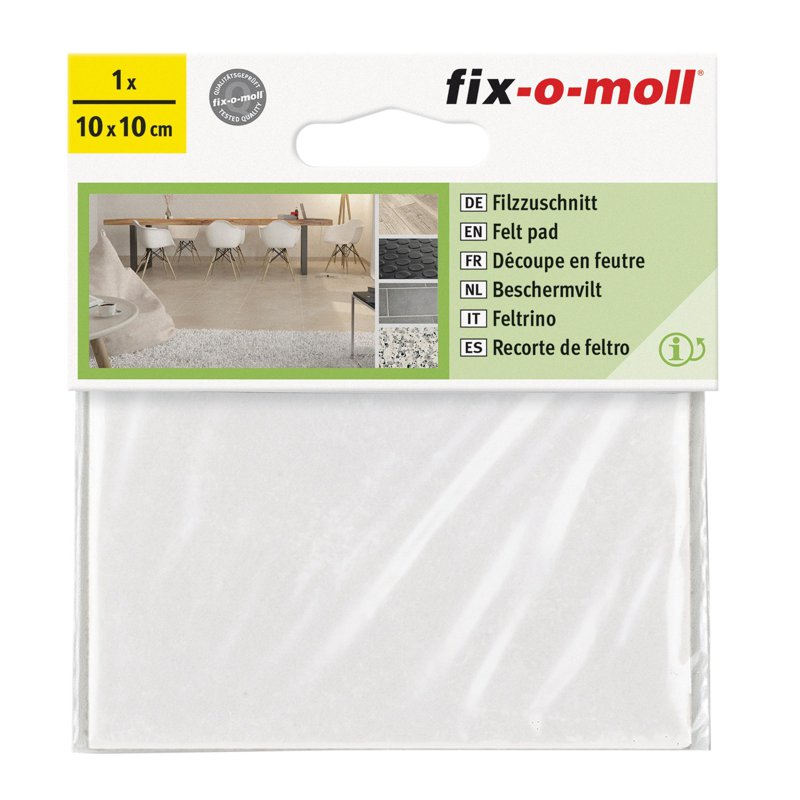 fix-o-moll FM-3566330 FELT Pad Adhesive 100MM X 100MM White
