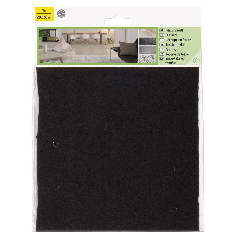 fix-o-moll FM-3566373 FELT Pad SELF Adhesive 200 X 200MM BLAC