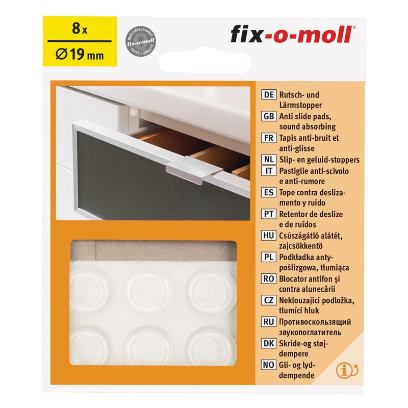 fix-o-moll FM-3566422 NON SKID Pads Adhesive TRANSPARENT 19MM