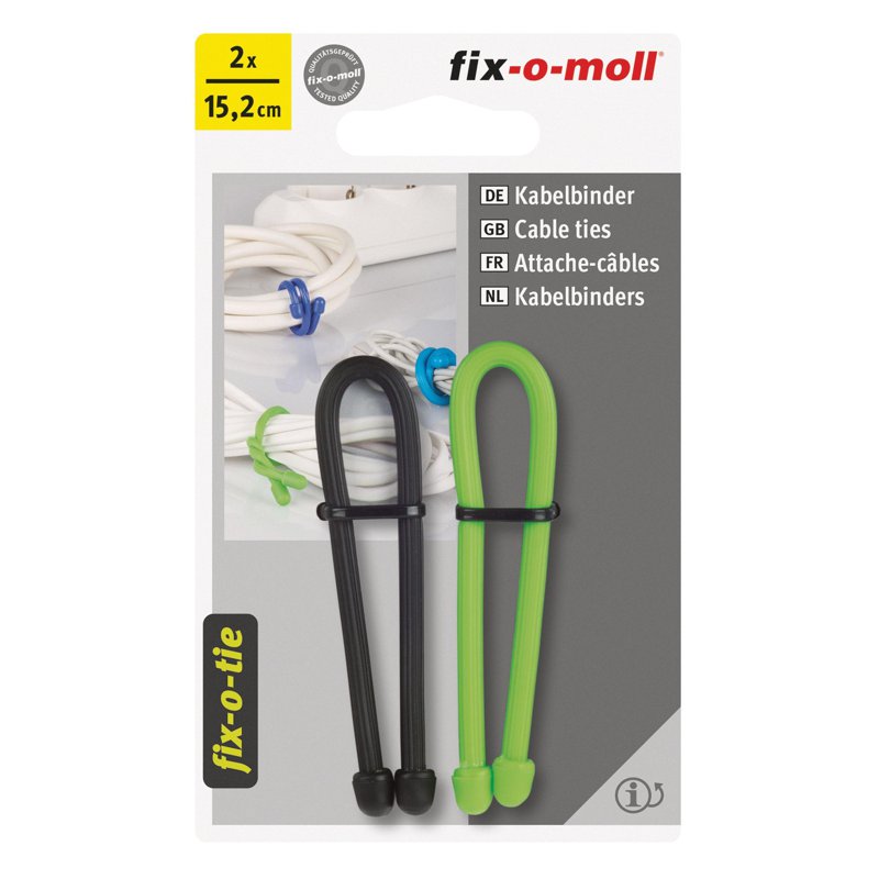 fix-o-moll FM-3562863 Cable Ties Black & Light Green