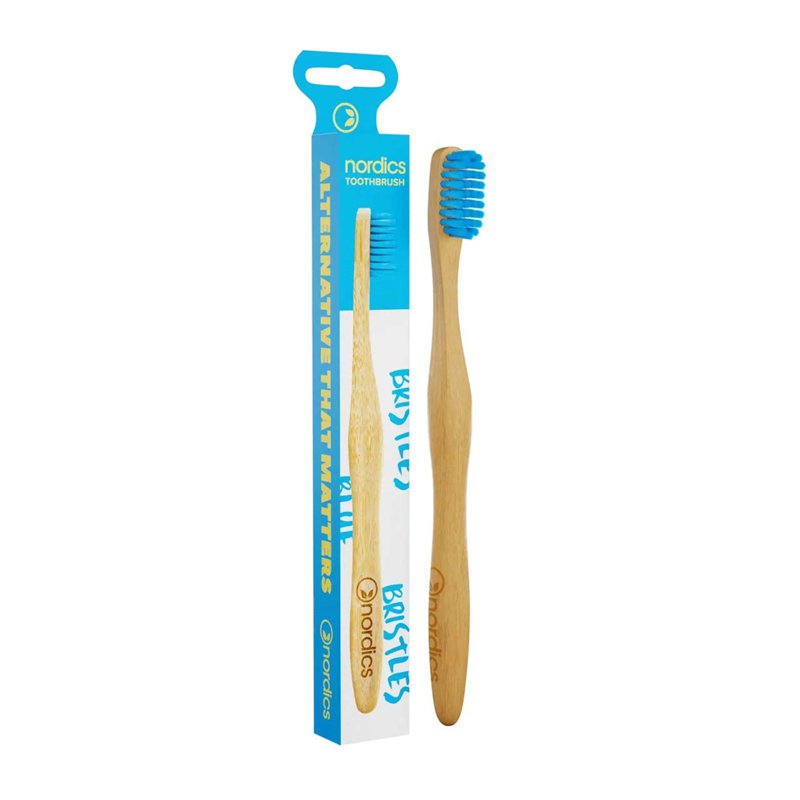 Nordics Bamboo Toothbrush With Blue Bristles 1 S