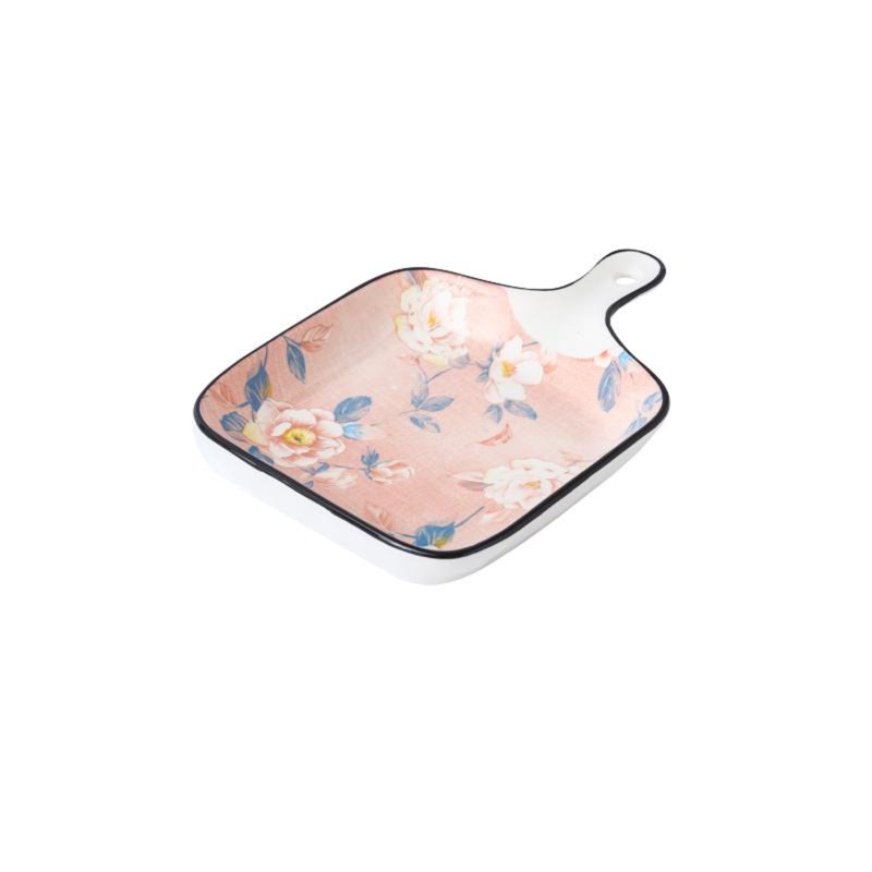 Table Matters Camellia - 6 Inch Square Plate With Handle 1 S