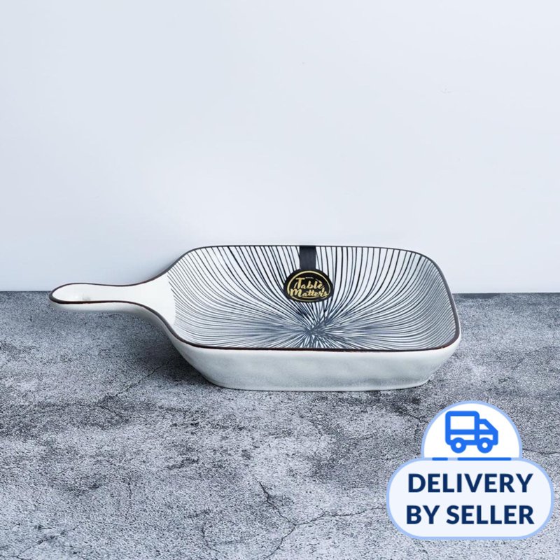 Table Matters Blue Illusion - 6 Inch Square Plate With Handl 1 S