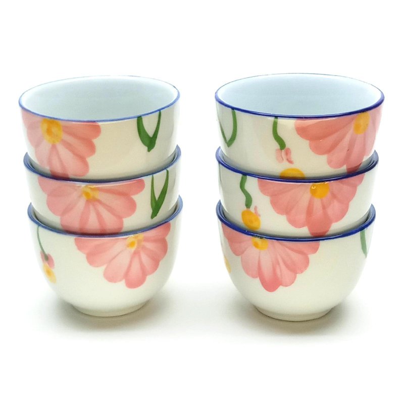 Ciya Hand Paint 4 Oz Porcelain Tea Cup 6 S