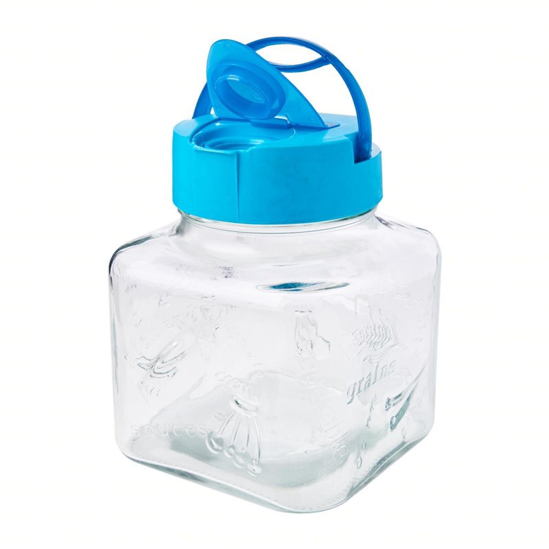 Herevin Square Emboss Jar (Blue)