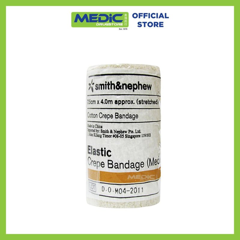 SMITH & NEPHEW Elastic Cotton Crepe Bandage MD WT 7.5Cm x 4M 1 S