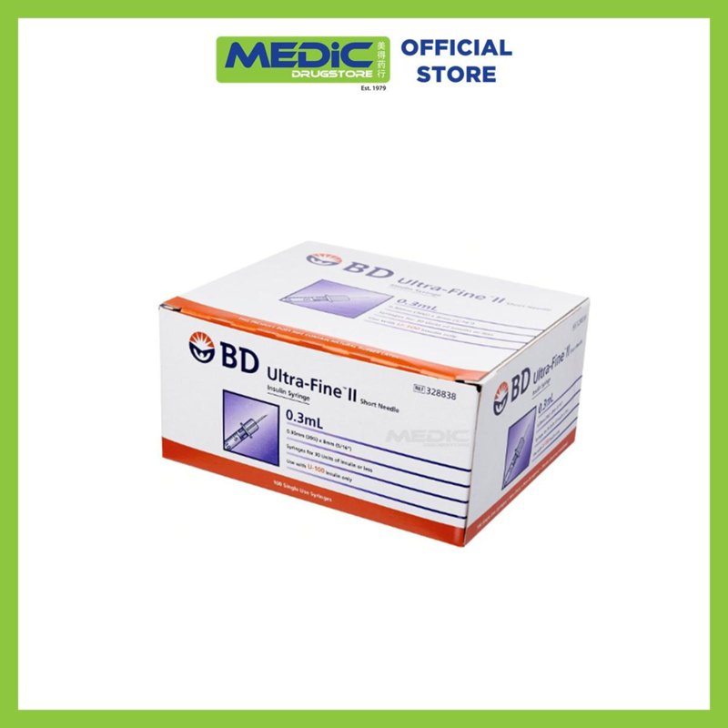 Bd Ultra-Fine II Short Needle Insulin Syringe 0.30mm