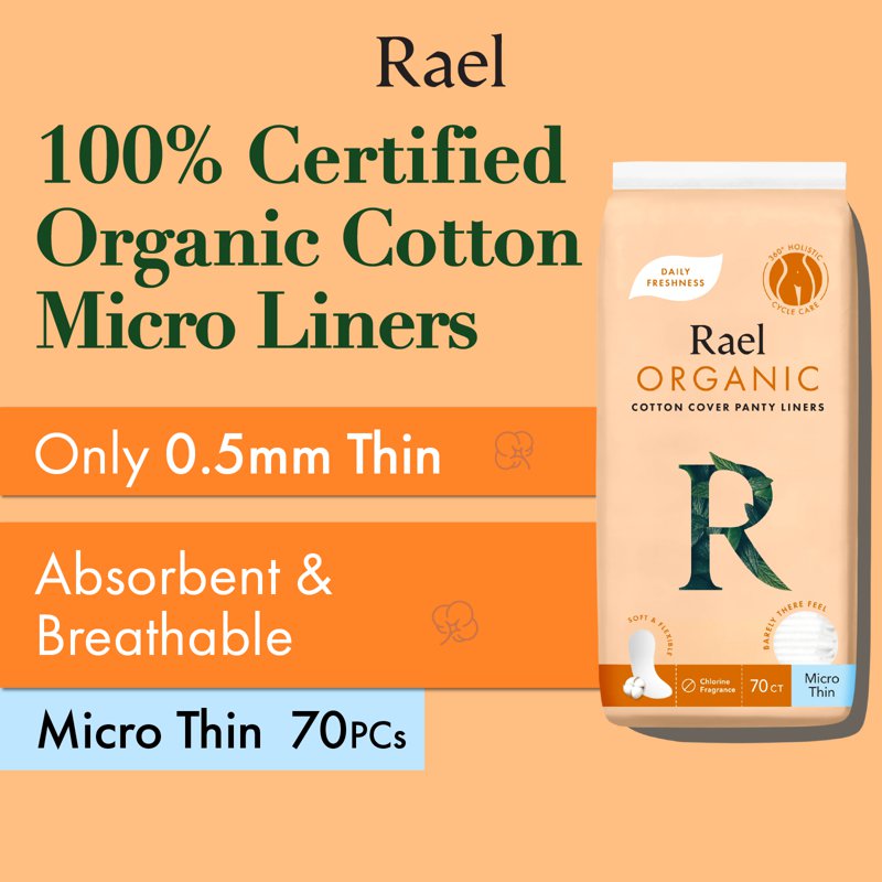 Rael Micro Thin Liners with Organic Cotton Cover 70 S