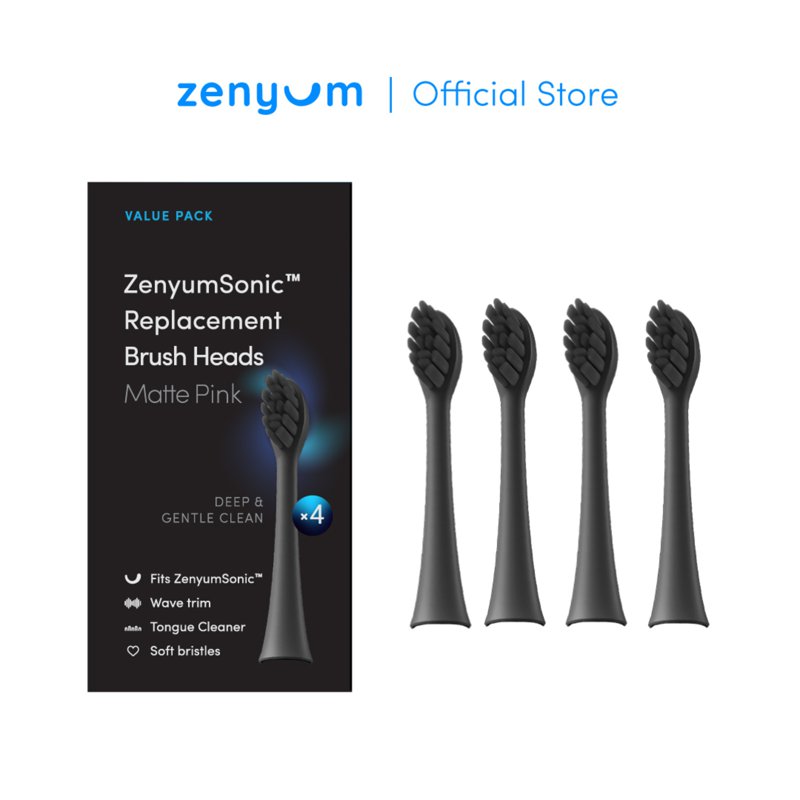 Zenyum Sonic Electric Toothbrush Refills - Black 4 S