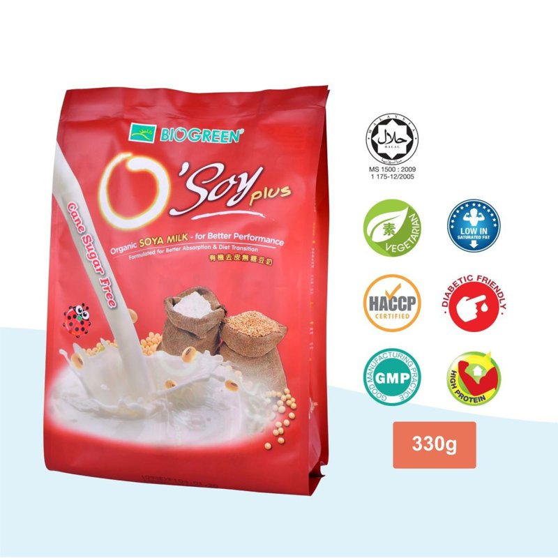 BIOGREEN BIOGREEN OSoy Plus Organic SF Soya Milk (Sachet)