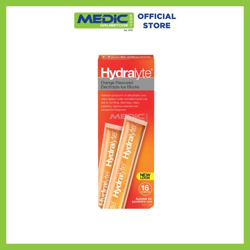 Hydralyte Orange Flavoured Electrolyte Ice Blocks 16 S