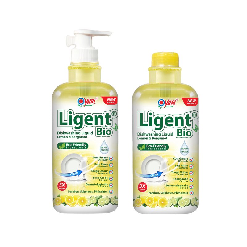 Yuri Ligent Bio Dishwashing Liquid - Lemon & Bergamot