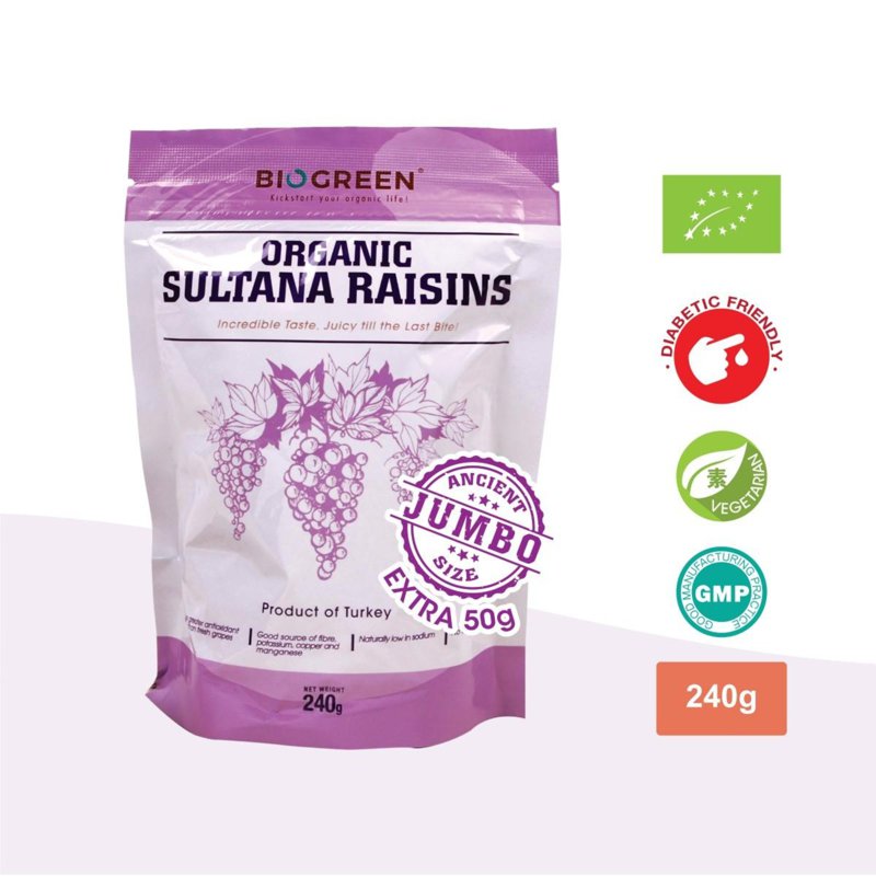 BIOGREEN Organic Sultana Raisins (Pouch)