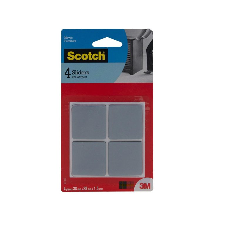 3M Scotch Square Self-Stick Sliders 38mm - For Carpets 4 S