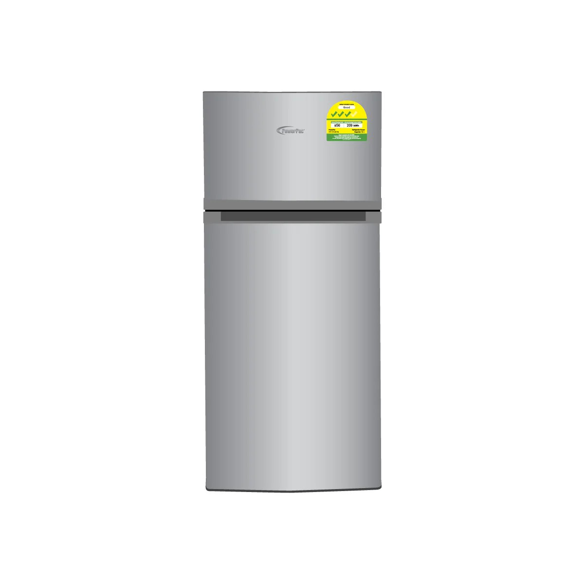 Powerpac 2 Door Fridge with Freezer - (PPF170NEW)