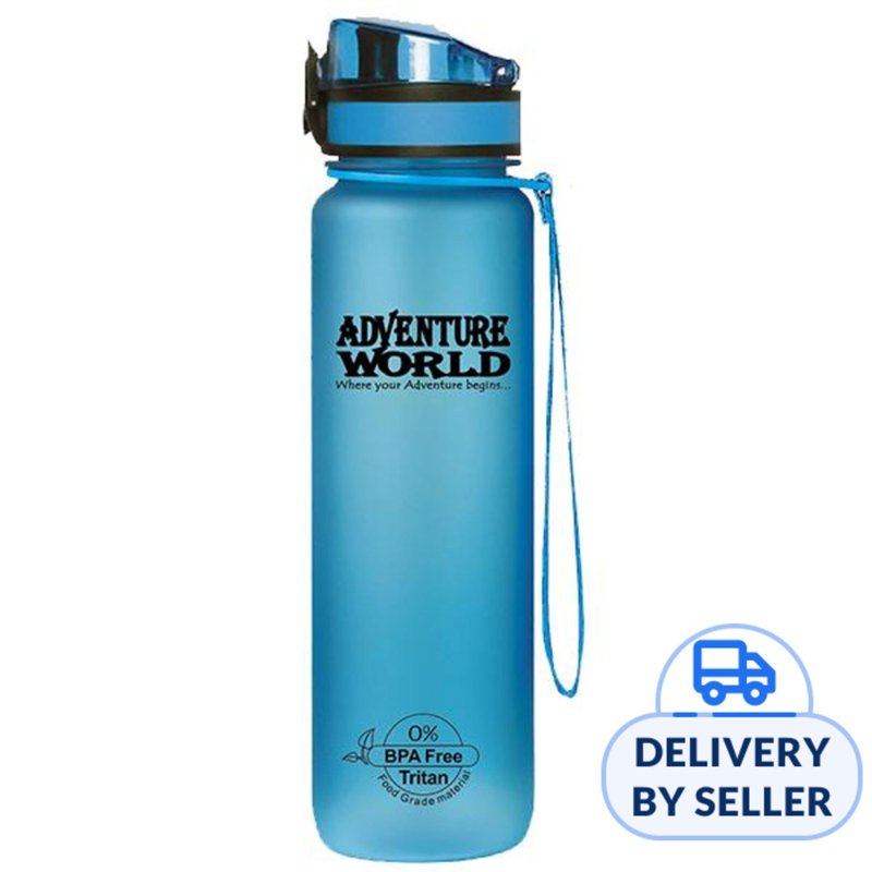 Adventure World 1L Water Bottle BPA-Free Tritan (Blue) 1 S