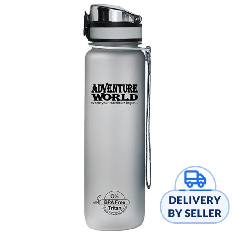 Adventure World 1L Water Bottle BPA-Free Tritan (Grey) 1 S