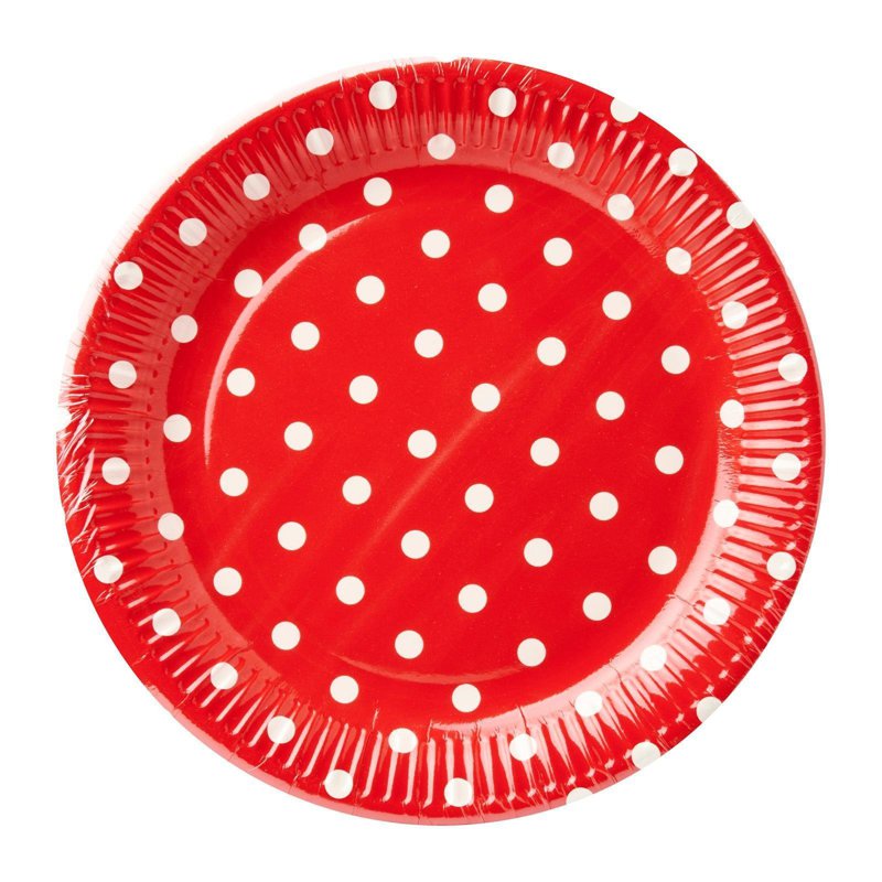 Disney Procos Red Polka Dots Paper Plate 8 S