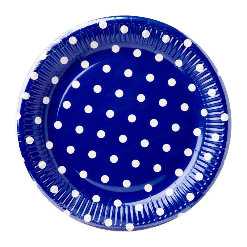 Disney Procos Blue Polka Dots Paper Plate 8 S