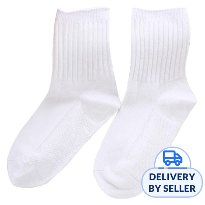 OEM White School Sock - Size 22-24 (3pairs) 3 S