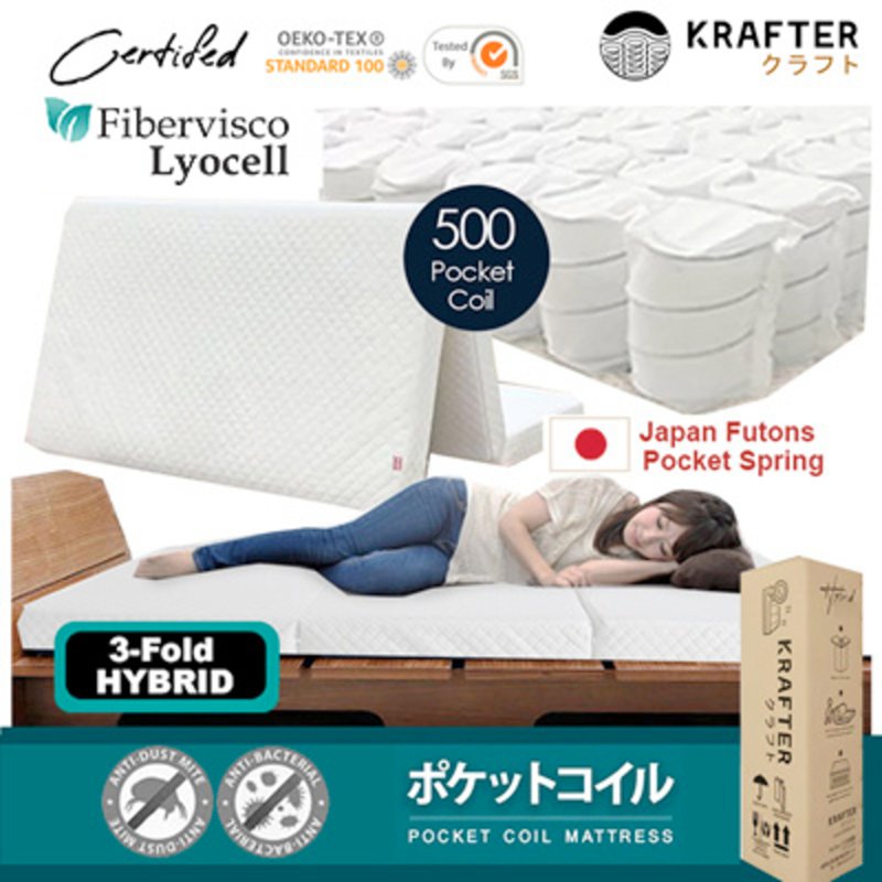 Krafter Lyocell 500 Hybrid Spring Foldable Mattress