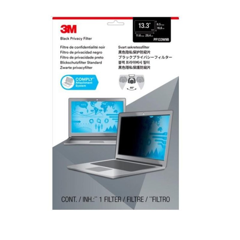 3M Black Privacy Filter for 13.3 in Laptop with COMPLY 1 S