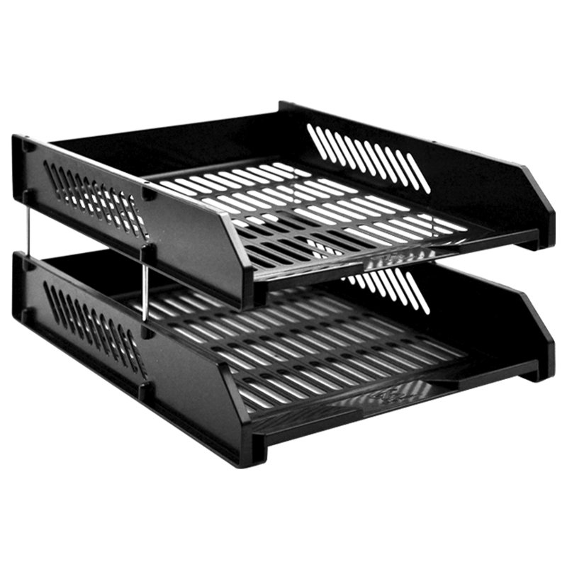 Alfax 2031 2-Tier Letter Tray A4 - Black 1 S