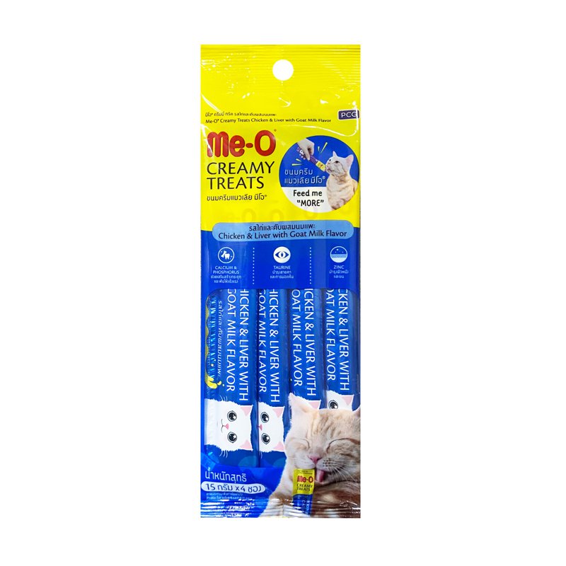 Me-O Cat Creamy Treats Chicken & Liver with Goat Milk Flavor