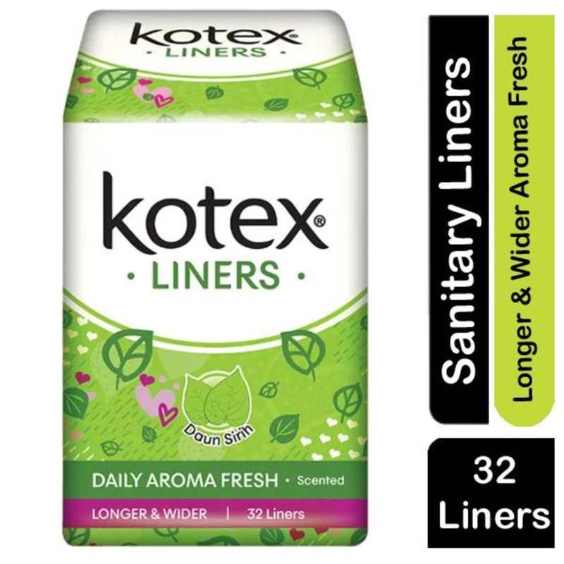 Kotex Betel Leaf Longer & Wider Scented LINERS 175mm Long 32 S
