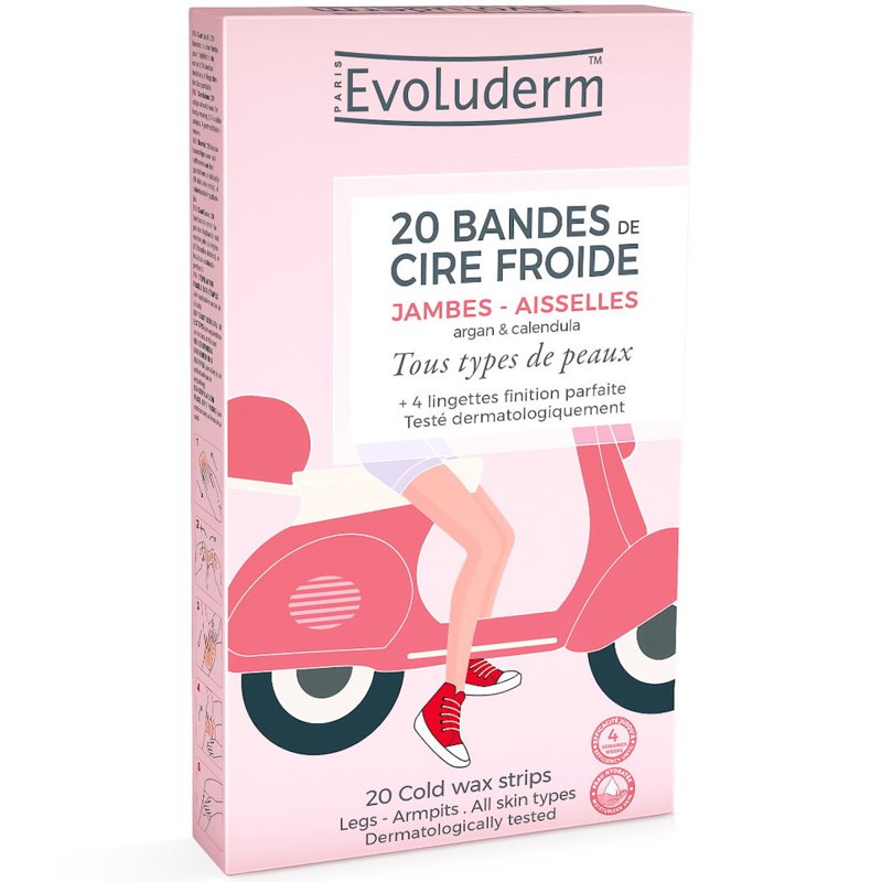 Evoluderm Hair Removal Cold Wax Strips 20's 1 S