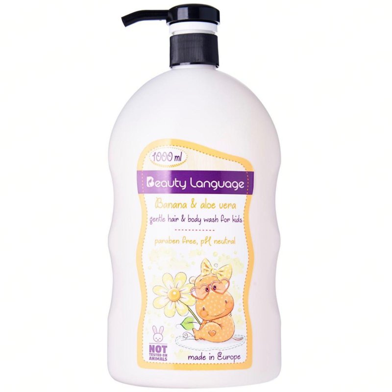 Beauty Language Kids Hair and Body Wash Banana and Aloe Vera