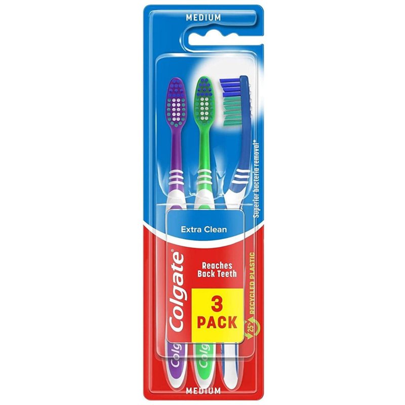 Colgate Extra Clean Toothbrush (Medium) 3s 1 S