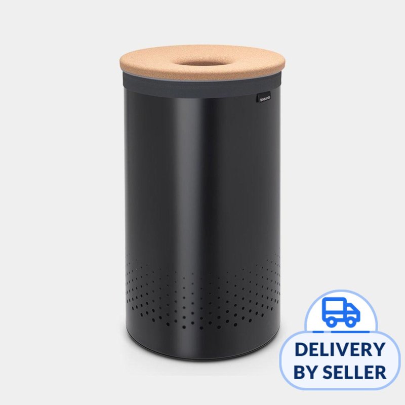 Brabantia Laundry Bin 60 Ltr Black with Cork Lid 1 S