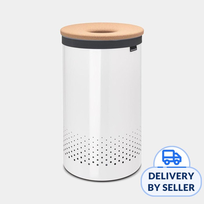 Brabantia Laundry Bin 60 Ltr White with Cork Lid 1 S