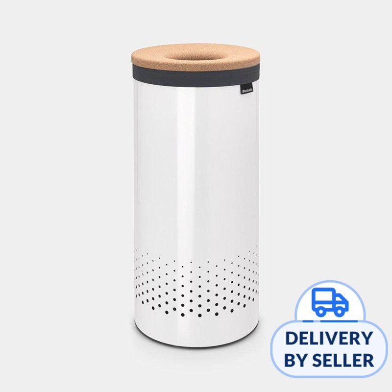 Brabantia Laundry Bin 35 Ltr White with Cork Lid 1 S