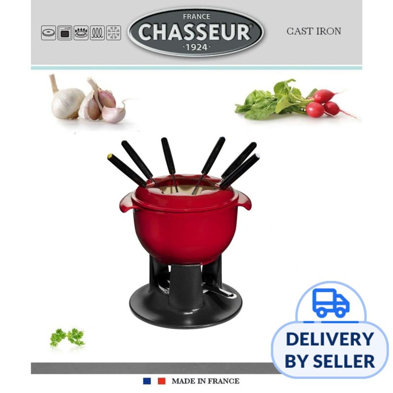 Chasseur Cast Iron Bourguignonne Fondue Set 21cm Red/Sand