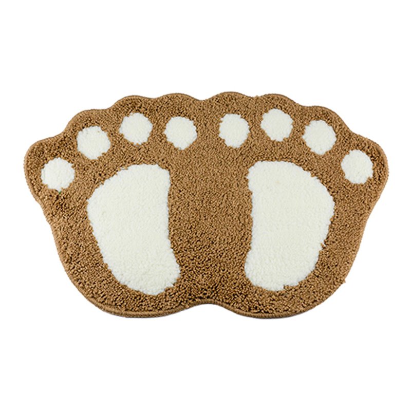 SWEET HOME Foot-shaped Anti-slip Floor Mat - Coffee 1 S