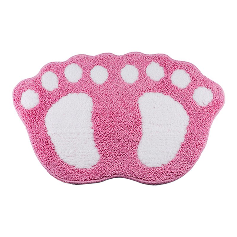 SWEET HOME Foot-shaped Anti-slip Floor Mat - Pink 1 S