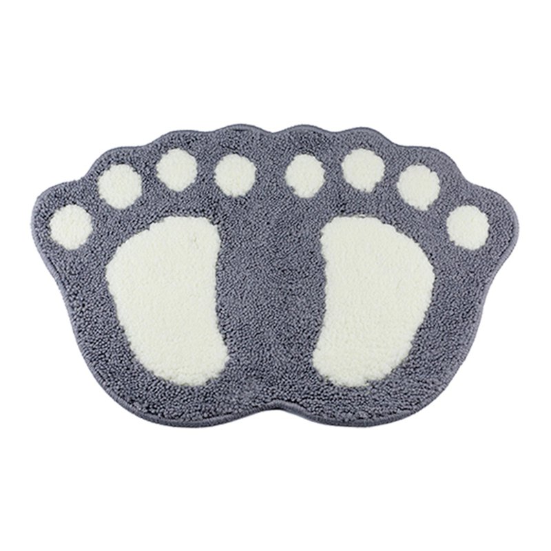 SWEET HOME Foot-shaped Anti-slip Floor Mat - Grey 1 S