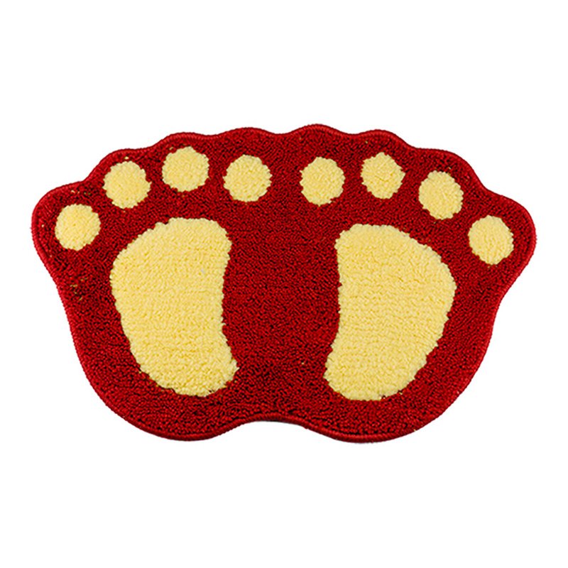 SWEET HOME Foot-shaped Anti-slip Floor Mat - Red 1 S