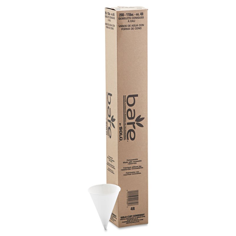 SOLO Bare Paper Water Cone Cups 200 S