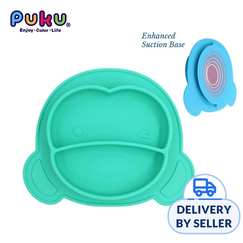 Puku Puku Silicone Suction Plate - Turquoise 1 S