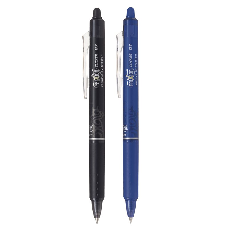 Pilot BLRTFR7 Frixion Clicker Ball Pen 0.7mm - Black+Blue 2 S