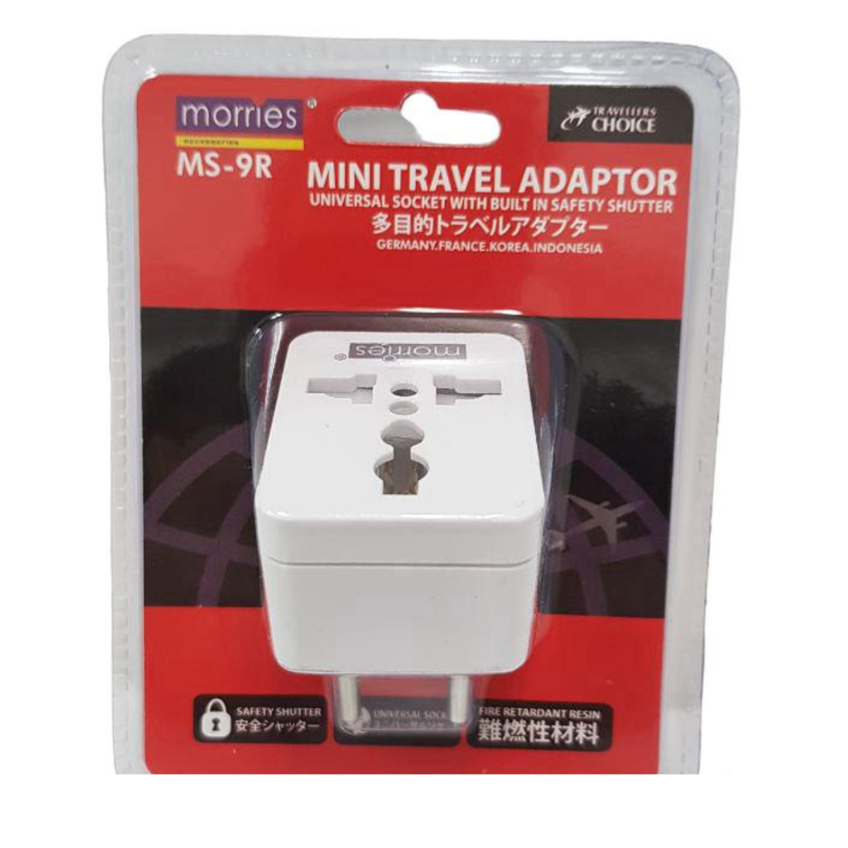 Morries Mini Travel Adaptor (2 Round Pin Plug) - MS 9R 1 S