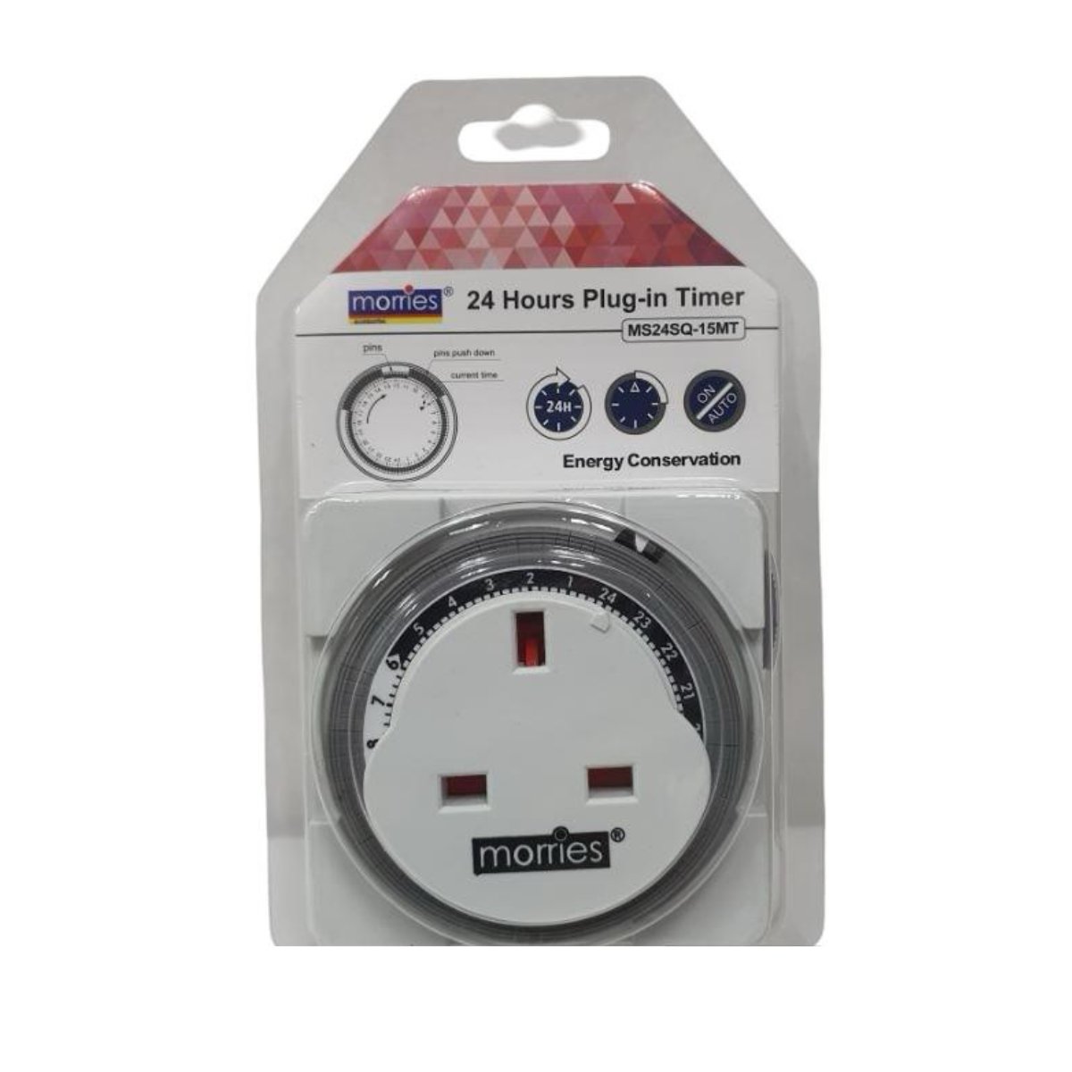 Morries 24HR 13A Timer - MS 24SQ-15MT 1 S