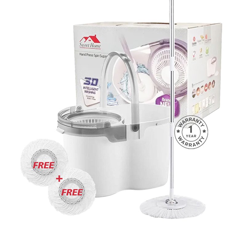 Sweet Home Supamop-Taiwan M500White Spin Mop-incl.3 Refill 1 S