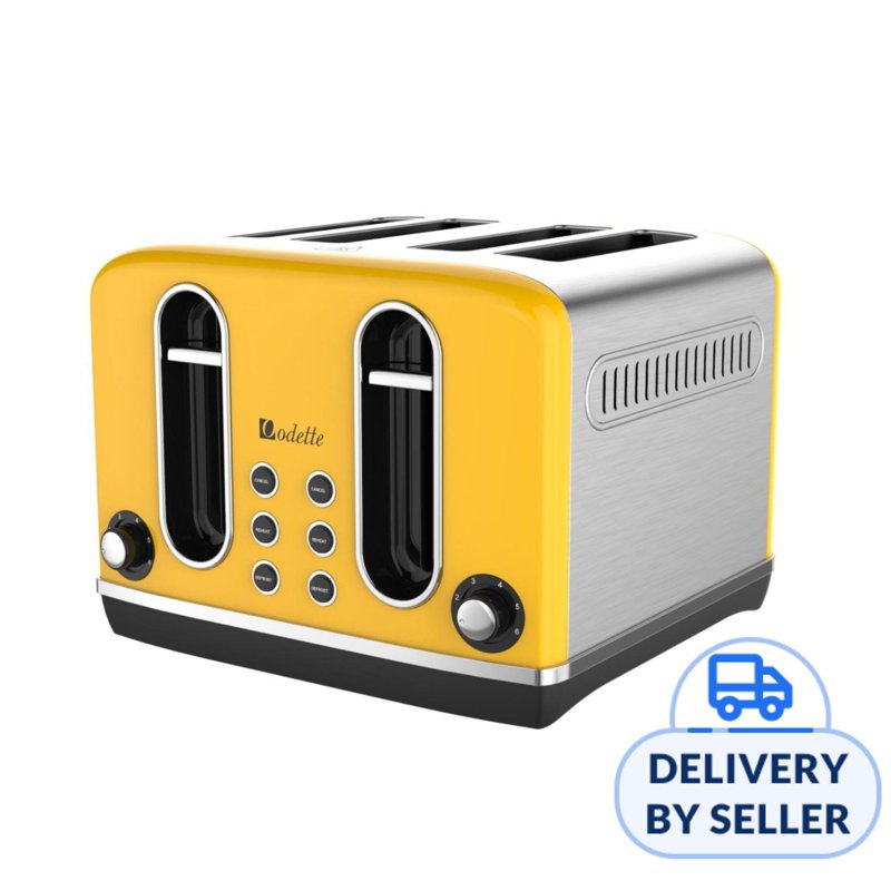Odette Streamline Series 4-Slice Bread Toaster (Yellow) 1 S