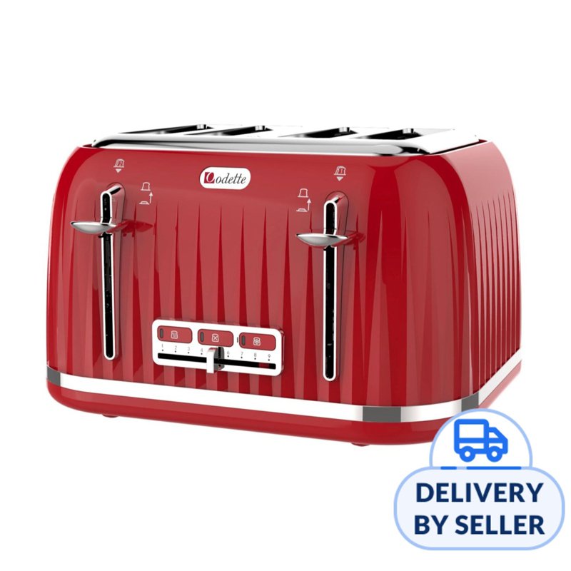 Odette Jukebox Series 4-Slice Bread Toaster (Red) 1 S