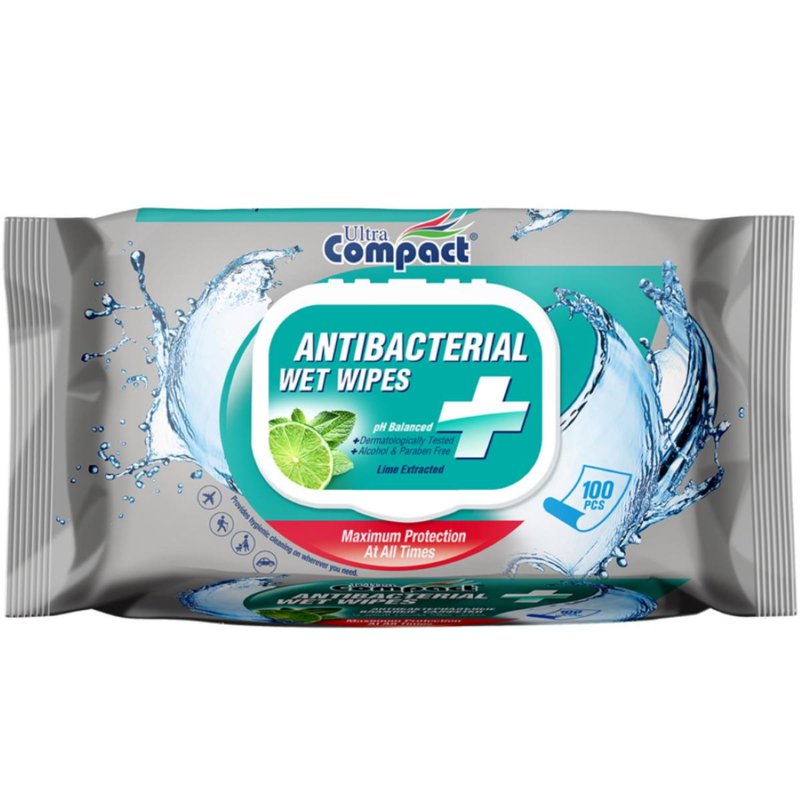 Ultra Compact Antibacterial Wet Wipes 100 S